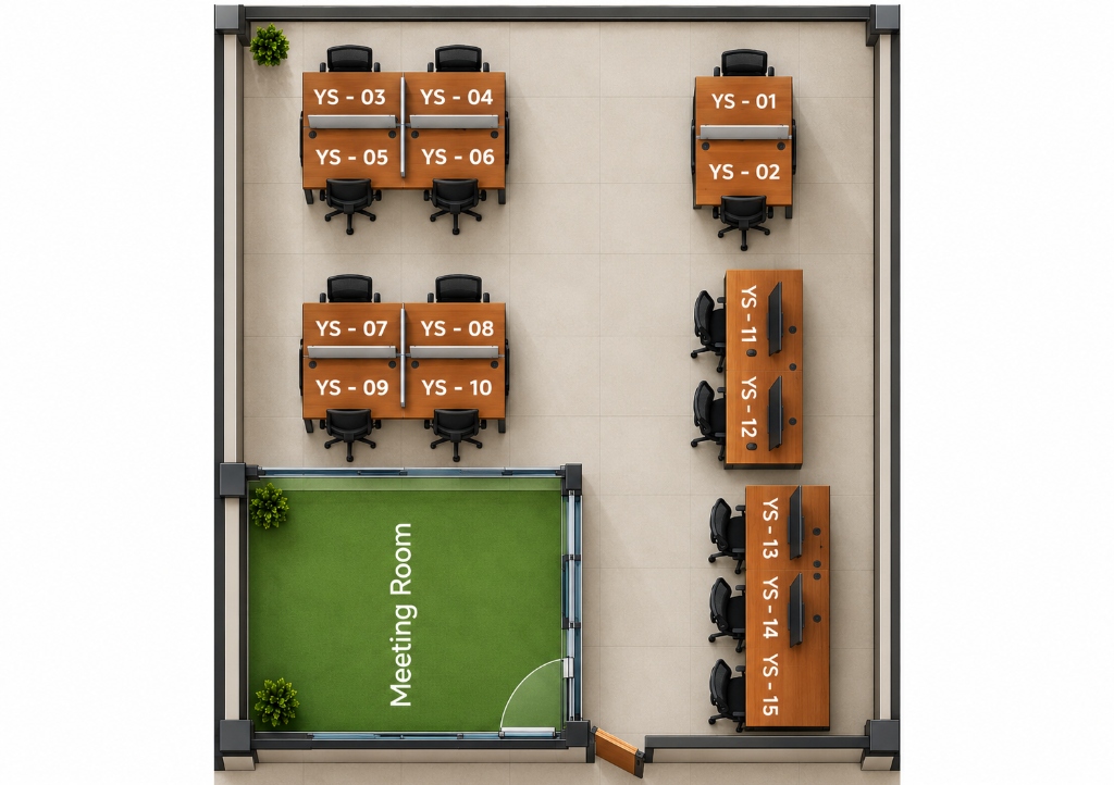 Your Space Coworking 3D Architectural Floor Plan